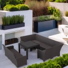 Комплект садовой мебели под ротанг Калифорния “California“с П- образный диваном 136х264х136 см 6 мест, 3х местным диваном , без подушек со столом 95х95см Комплект садовой мебели под ротанг Калифорния “California“с П- образный диваном 136х264х136 см 6 мест, 3х местным диваном , без подушек со столом 95х95см