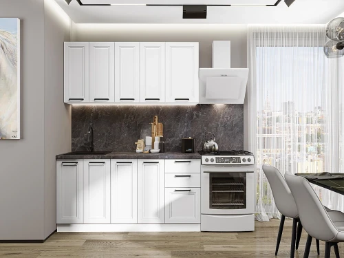Кухонный гарнитур Нео-01 White Silk Белый