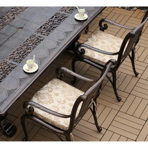 Обеденный комплект из литого алюминия Сандаловое дерево(210х110)