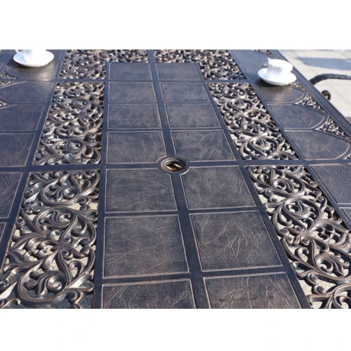 Обеденный комплект из литого алюминия Сандаловое дерево(210х110)