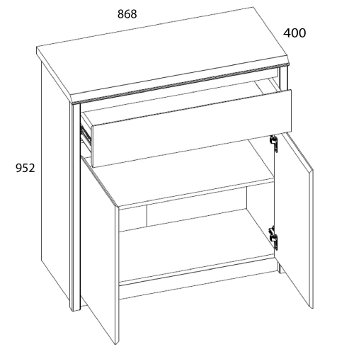 Тумба 2D1S, SOMMA, цвет дуб сонома/сосна каньон