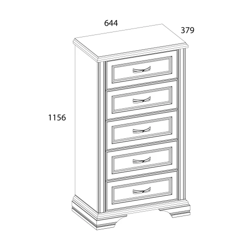 Комод 5S, MONAKO, цвет Сосна винтаж/дуб анкона