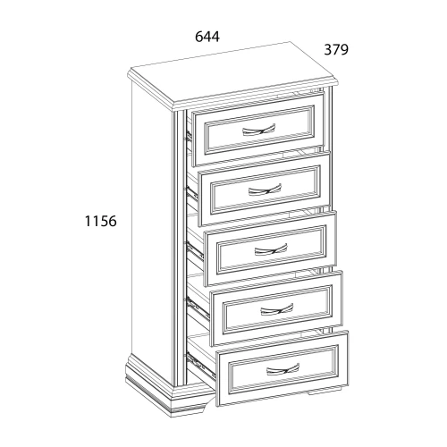 Комод 5S, MONAKO, цвет Сосна винтаж/дуб анкона