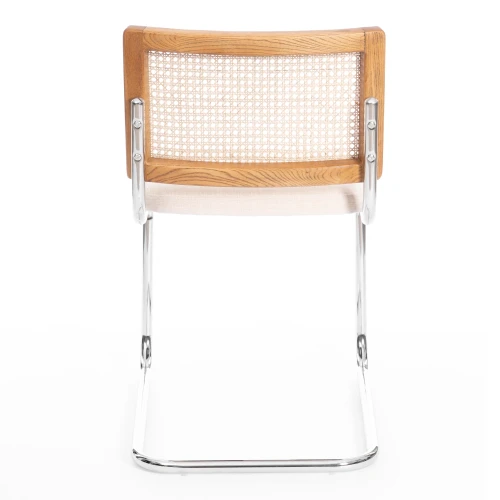 Стул MANI дерево вяз, ротанг/ткань лен, металлический каркас, Груша (№3), 46х46х78 см (Комплект из 4 шт.)