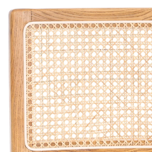 Стул MANI дерево вяз, ротанг/ткань лен, металлический каркас, Груша (№3), 46х46х78 см (Комплект из 4 шт.)