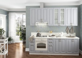 Модульная кухня Ницца 2400 Дуб серый МДФ ПВХ прямая Модульная кухня Ницца 2400 Дуб серый МДФ ПВХ прямая