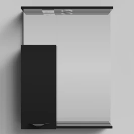 Зеркало Марко 60, ручки Черные, черный глянец, левый