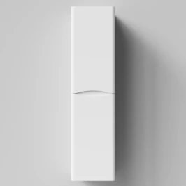 Пенал Адель 35 (2 двери) подвесной, белый глянец, левый, бельевая корзина