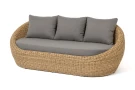 "Барселона" диван из искусственного ротанга трехместный, цвет соломенный