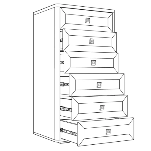 Комод высокий Парма Нео лиственница темная
