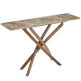 BS-630 Стол консольный Senafe, 120х35х76, керамич. столешница, основание металл Античная Бронза