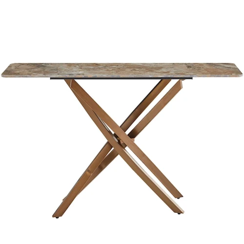 BS-630 Стол консольный Senafe, 120х35х76, керамич. столешница, основание металл Античная Бронза