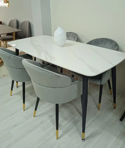 Стол обеденный Рио DT-2849.1, 140х80х75 см, белый мрамор