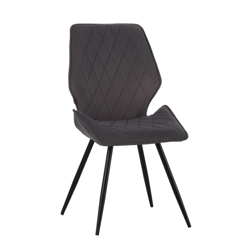 DC230 Стул мягкий, СЕРЫЙ#M420-16 велюр, каркас металл, черный КРУГЛЫЙ