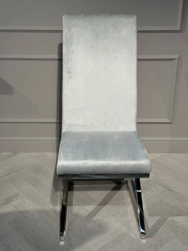 Стул обеденный Палермо MC799-GR-3, 60х46х105 см, серый/глянцевое серебро