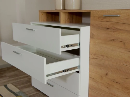 Комод «Невио-1» 1д4ящ, Дуб крафт золотой/белый