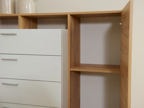 Комод «Невио-1» 1д4ящ, Дуб крафт золотой/белый