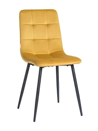 DC209 Стул мягкий, МЕДОВЫЙ#G62-83 велюр, каркас металл черный КРУГЛЫЙ