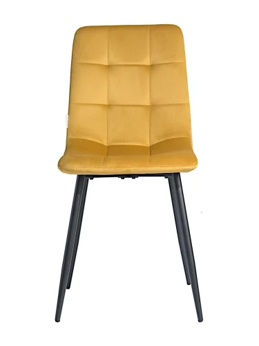 DC209 Стул мягкий, МЕДОВЫЙ#G62-83 велюр, каркас металл черный КРУГЛЫЙ