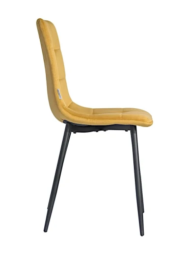 DC209 Стул мягкий, МЕДОВЫЙ#G62-83 велюр, каркас металл черный КРУГЛЫЙ