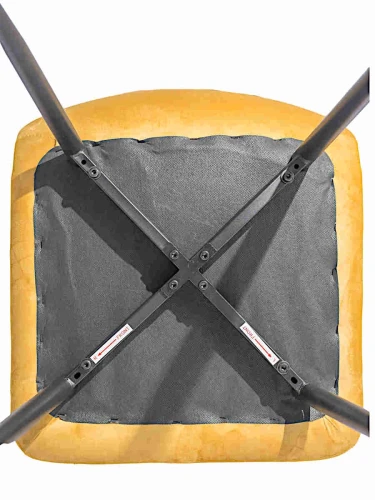 DC209 Стул мягкий, МЕДОВЫЙ#G62-83 велюр, каркас металл черный КРУГЛЫЙ