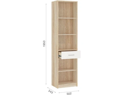 Пенал «Стелс» 2д1ящ, Дуб сонома/белый