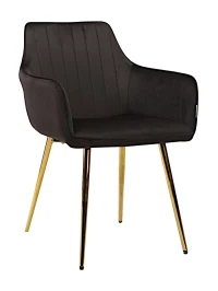 DC836 Стул мягкий с подлокотниками, ЧЕРНЫЙ#G62-50 велюр, каркас металл золото DC836 Стул мягкий с подлокотниками, ЧЕРНЫЙ#G62-50 велюр, каркас металл золото