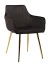 DC836 Стул мягкий с подлокотниками, ЧЕРНЫЙ#G62-50 велюр, каркас металл золото