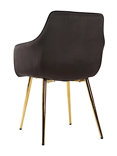 DC836 Стул мягкий с подлокотниками, ЧЕРНЫЙ#G62-50 велюр, каркас металл золото