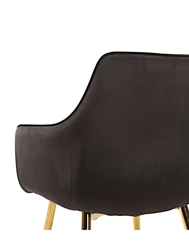 DC836 Стул мягкий с подлокотниками, ЧЕРНЫЙ#G62-50 велюр, каркас металл золото