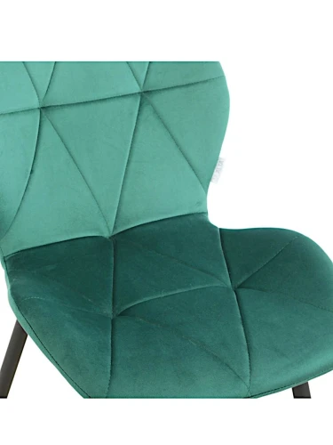 DC826 Стул мягкий, ИЗУМРУД#G62-18 велюр, каркас металл черный КРУГЛЫЙ