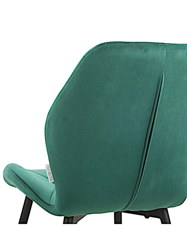 DC826 Стул мягкий, ИЗУМРУД#G62-18 велюр, каркас металл черный КРУГЛЫЙ