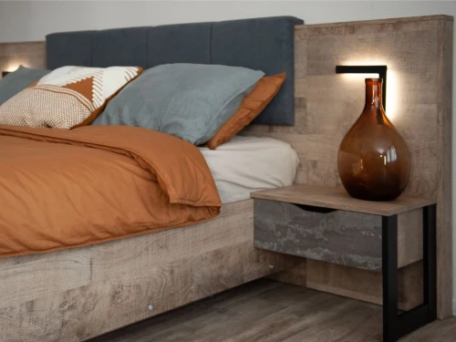 Спальня «Стокгольм» 3дв шк, Дуб гранж песочный/железный камень