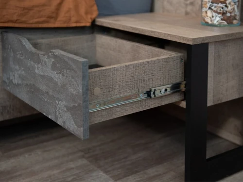 Спальня «Стокгольм» 3дв шк, Дуб гранж песочный/железный камень