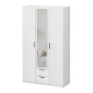 Шкаф трехстворчатый Бали, Белый шагрень