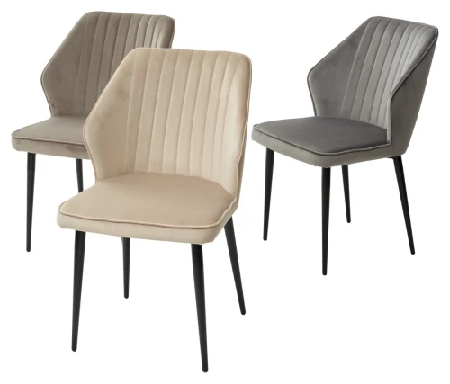 Стул SEATTLE-V БЕЖЕВЫЙ #5, велюр / черный каркас М-City