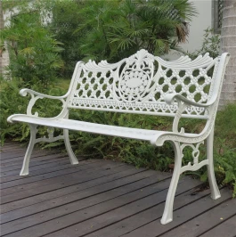 Скамейка Крылья «Wings» из литого алюминия для сада  -  Белый