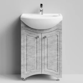 Тумба Адам 55 напольный, Горный камень ПВХ 57807 Vodok с раковиной в комплекте