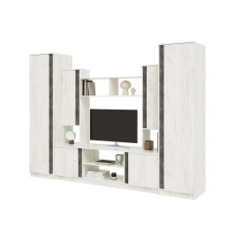 Гостиная Атлантида 5, Бетон темный, Дуб крафт белый