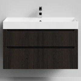 Тумба Бонум 1, 100 подвесной, Дуб цвет 20 Vodok с раковиной в комплекте