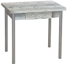 Эко 80х60 стол обеденный раскладной с ящиком / бетон темный/металлик Эко 80х60 стол обеденный раскладной с ящиком / бетон темный/металлик