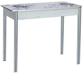 Нью йорк фотопечать стол обеденный раздвижной / цветы на сером/бетон белый/металлик