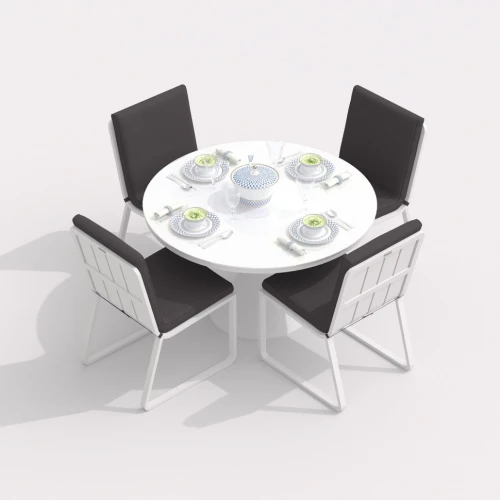 Обеденная группа DIVA GIRA  каркас белый / стол стекло диа 110 / ткань антрацит
