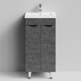 Тумба Смайл 40 напольный, Серый камень ПВХ 57806 Vodok с раковиной в комплекте