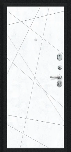 Входная дверь BRAVO Граффити-5 Букле черное/Snow Art 