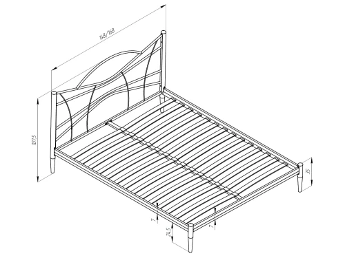 Кровать КМД 27 НОРИ 140 черный