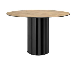 Стол DikLine AKR120 Керамика древесная OAKWOOD HONEY/подстолье черное/опоры черные (2 уп.)