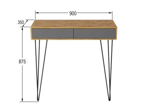 Стол-консоль Телфорд дуб американский/графит