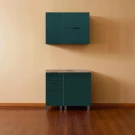 МК Аленушка 1м с 3 ящ Лотос Изумруд,скоба антрацит,сонома