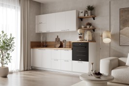 Готовая кухня КГ 2550 ПВХ, Белый софт матовый Арника РМ в 4